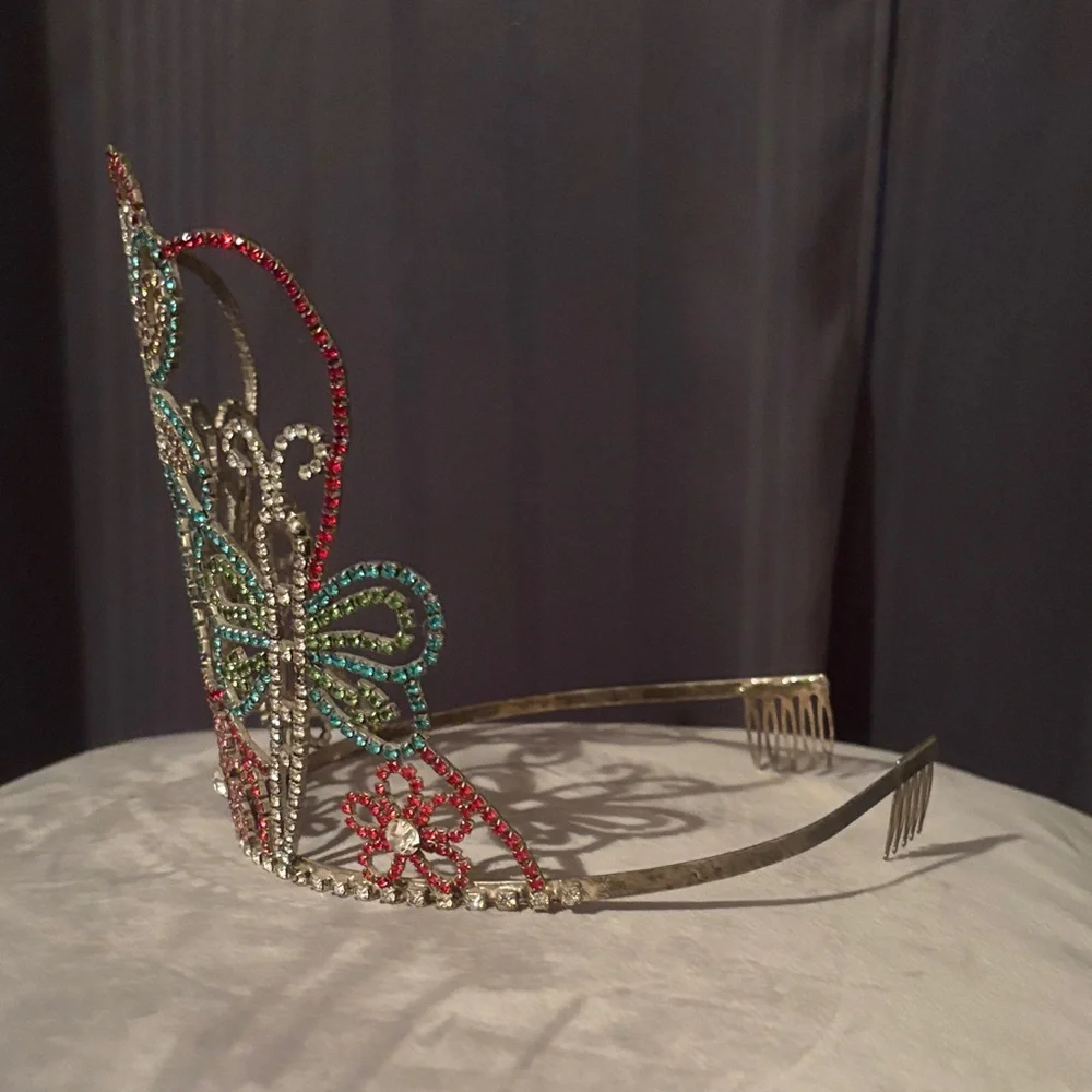 Colorful Rhinestone Tiara - Picture 2 of 3